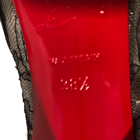 Christian Louboutin Black Lace And Patent Leather - Picture 5 of 6